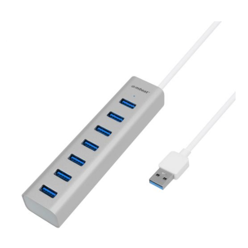 mbeat 7-Port USB 3.0 Aluminium Slim Hub with Power for PC and MAC ...